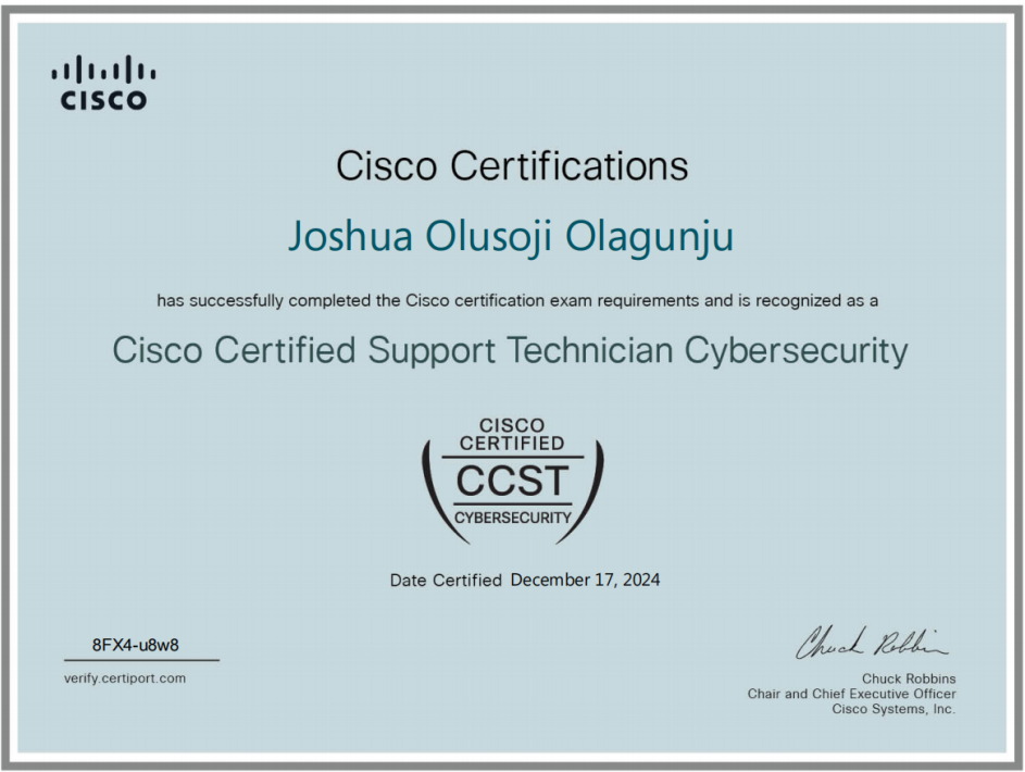 Cisco Cybersecurity Certificate
